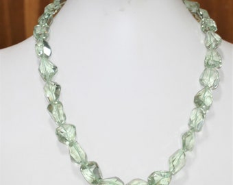 Prasiolite Faceted Nugget Necklace 17x14mm.Approx. (1 Strand)