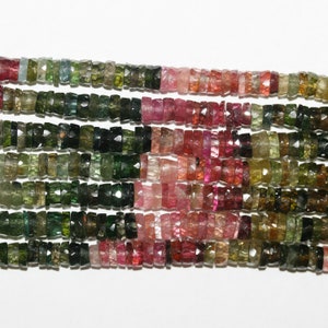 16&quot; St Tourmaline Faceted Rondelle Beads 6x2mm.-Strand 41cm.