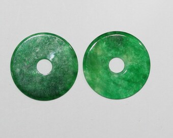 Ciondolo in giada verde (1 paio) 26-22 mm circa
