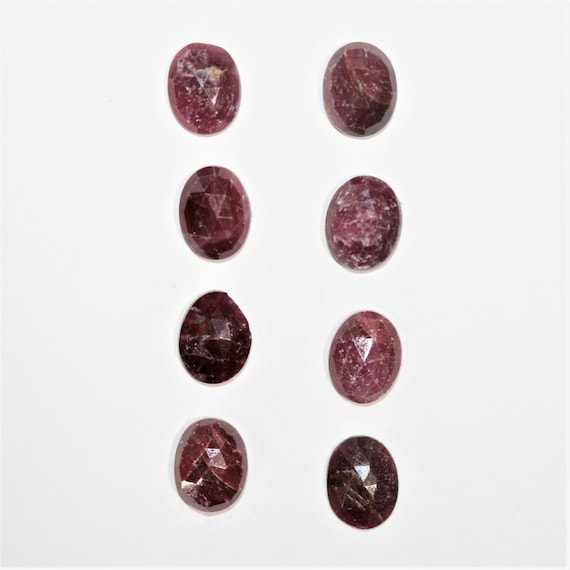 8 Pcs Faceted Oval Ruby Cabuchon. 9x7mm. (8 Pcs.) - Etsy