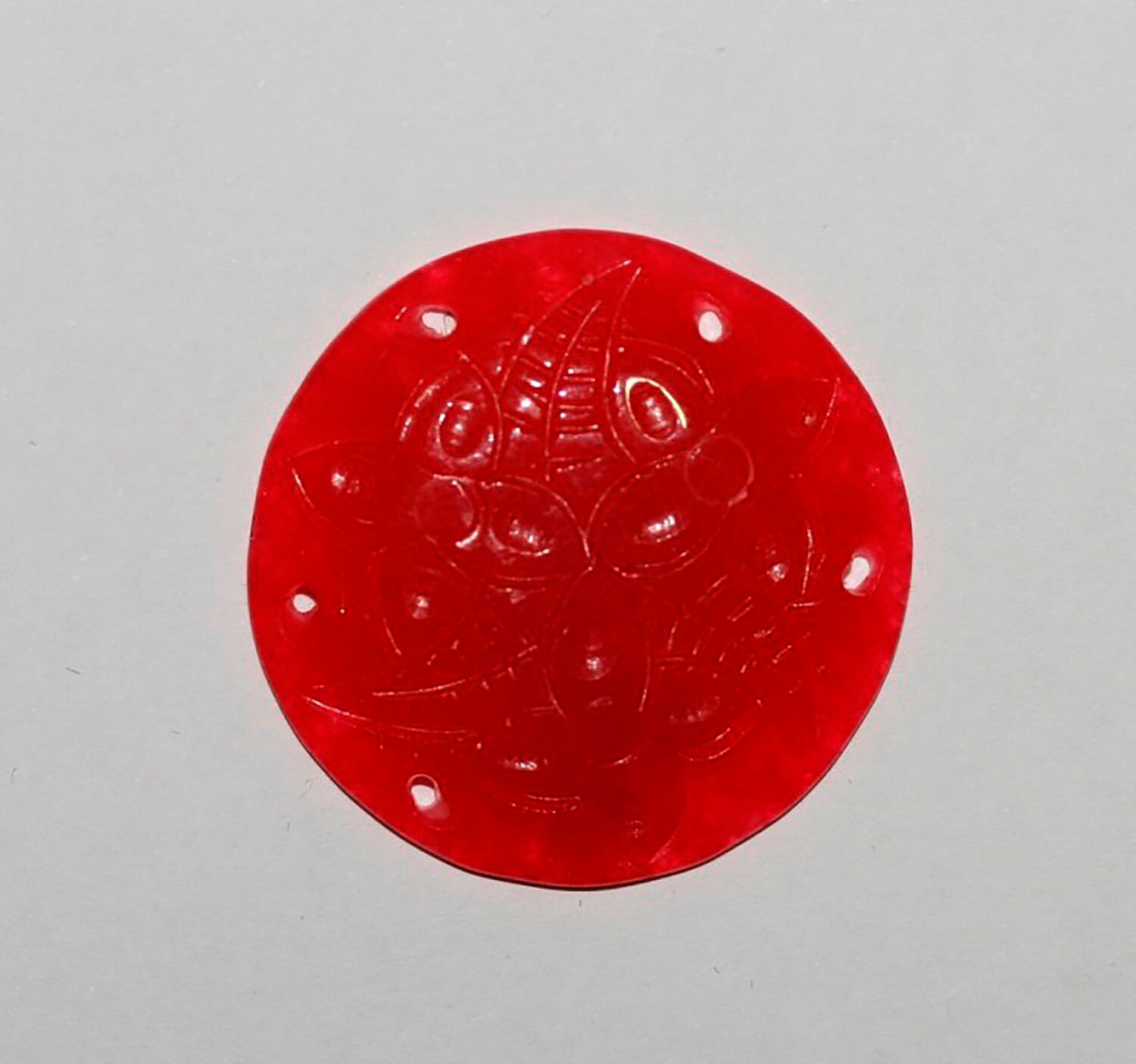 Red Jade Pendant 35mm. Etsy