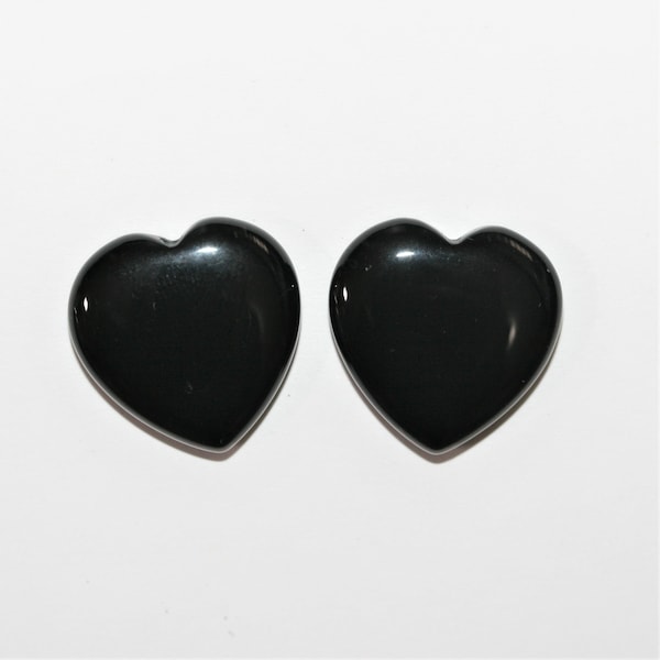 Onyx Coeur Lisse, Demi Foret 20mm.- 1 Paire - Ref.13213