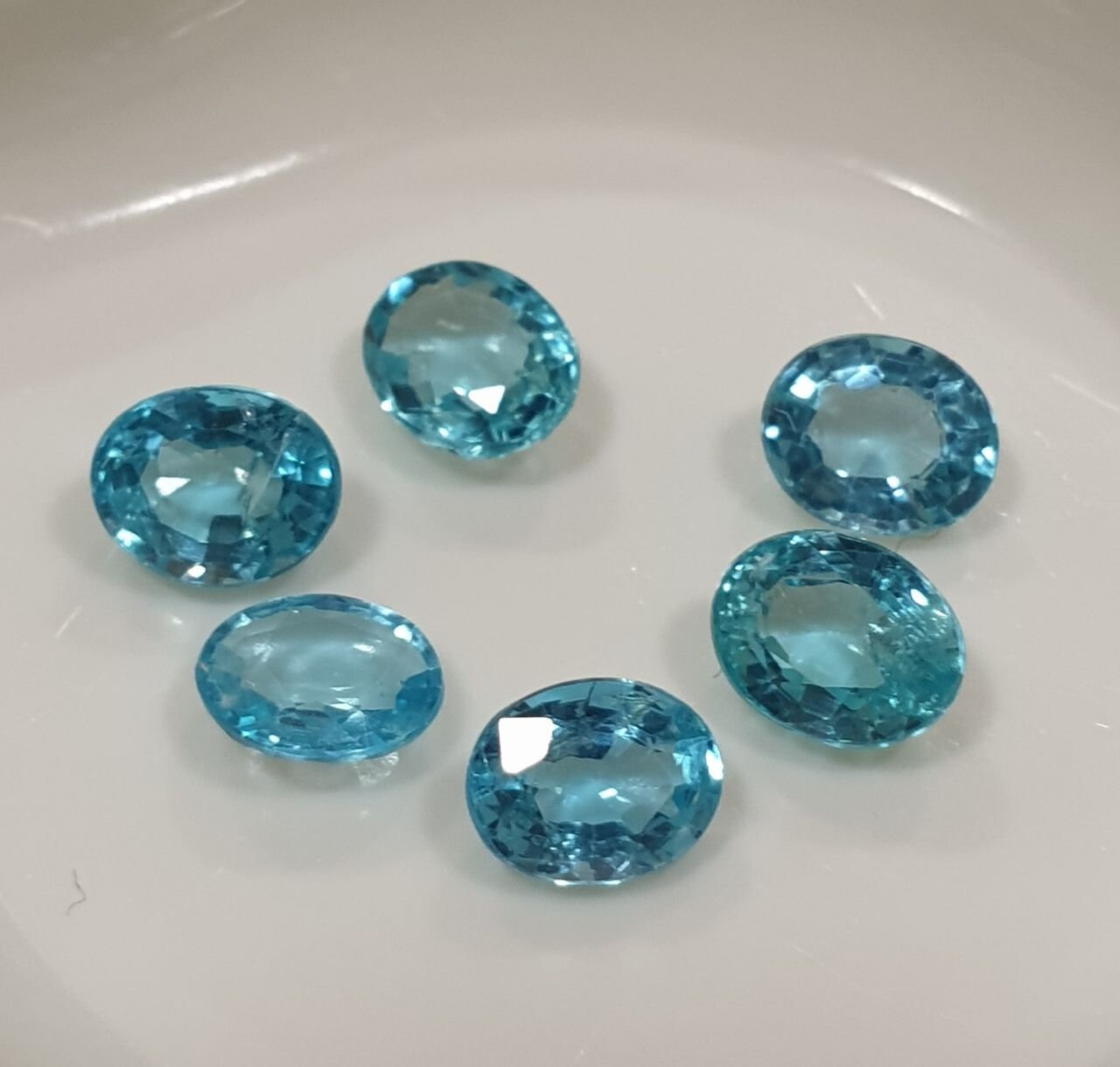 Greenish Blue Apatite Lot Oval Faceted 5x4mm. 6pcs gemstone Parcels loose Stones Wholesale Price natural Gems Etsy