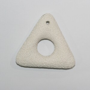 White Lava Pendant Triangle 52mm.