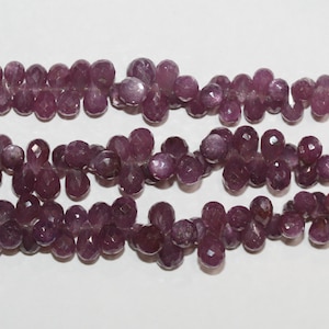 20 cm St Rubin Graderade Fasetterade Dropppärlor 6x4-10 x 7 mm. Ca. - Sträng 20 cm.