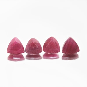 Ruby Faceted Trillion Lot 5mm.- 4 Pieces