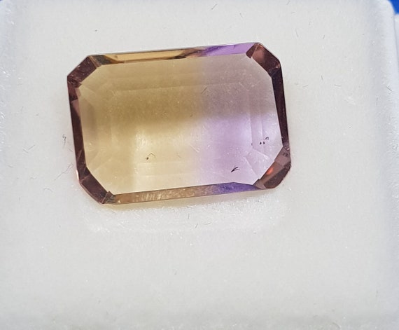 Bicolor Ametrine Amethyst and Citrine Faceted Octagon