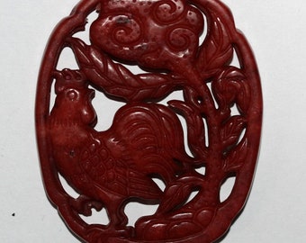 Big Red Red Jade Pendant 68x55mm
