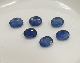 Lot de 6 saphirs bleus naturels ovales à facettes 4x3 mm -Colis de pierres précieuses-Pierres en vrac-Prix de gros-Pierres naturelles