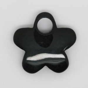 Onyx Blume Glatt Anhänger 30 mm.-