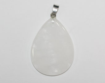 Rock Crystal Quartz Drop Pendant  40x30mm