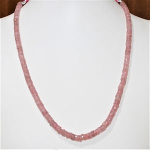 Morganiet gefacetteerde rondelle ketting 7 x 2 mm.