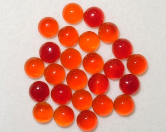 25 pcs lot cornaline rond cabochon 4mm.(25 pcs)