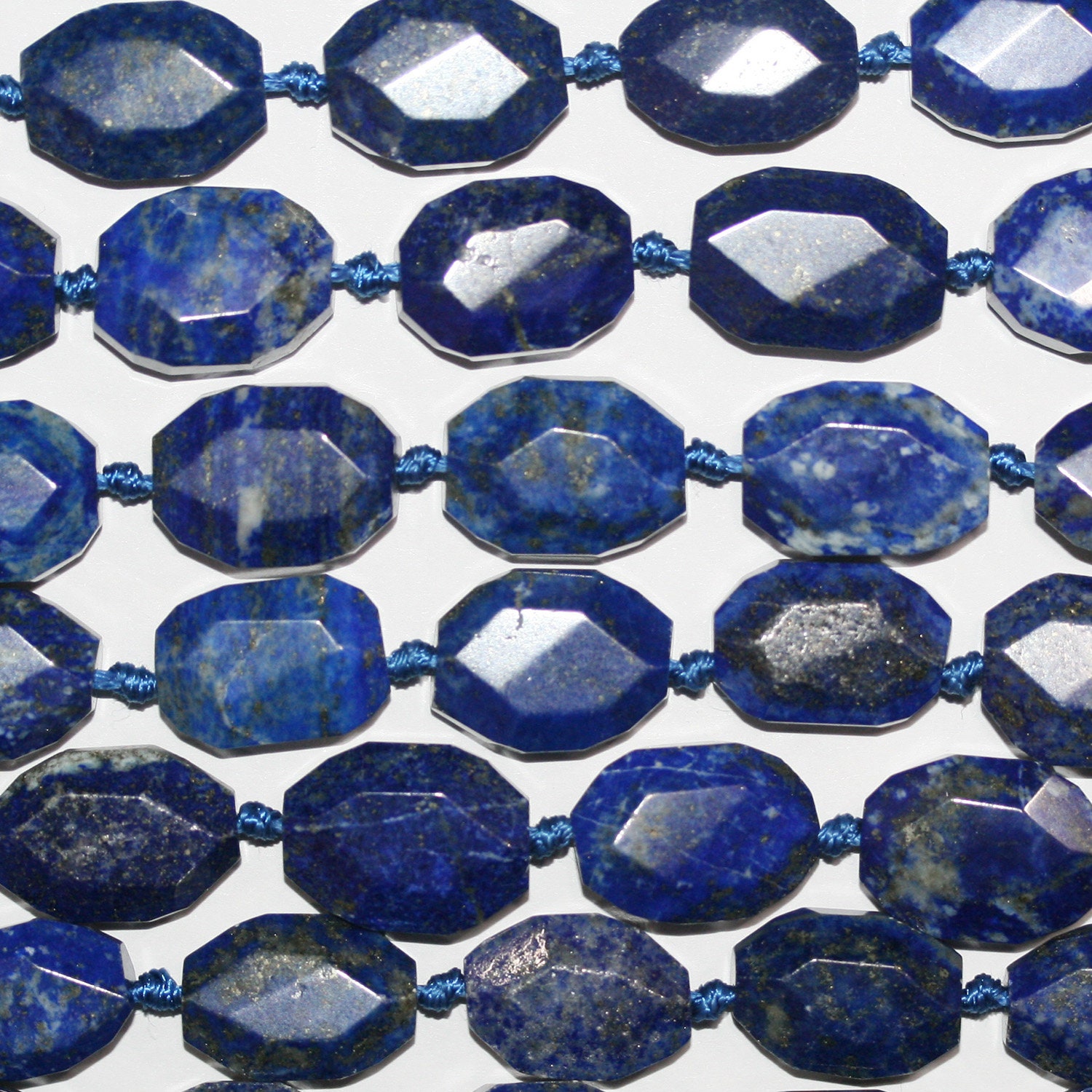 16 インチ セント ラピスラズリ ファセット八角形ビーズ 18 x 13 mm