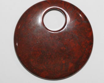 Red Jasper Smooth Round Pendant 60mm