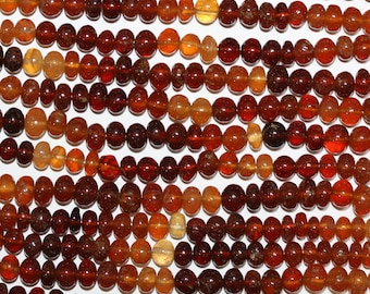 13&quot; St Hessonite Garnet Smooth Rondelle Beads  5x4mm.-Strand 34cm.