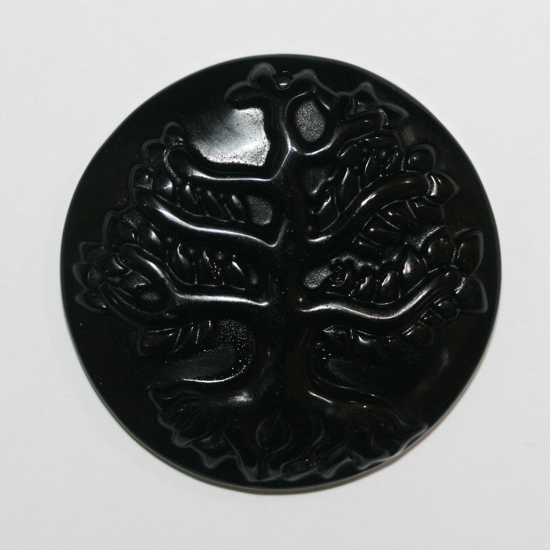 Obsidian Tree Pendant 50mm. - Etsy