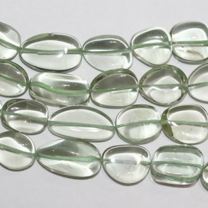 18&quot; St Prasiolite Graduated Smooth Nugget Beads 14x8-15x20mm.Approx.-Strand 46cm.