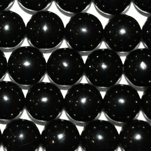 15&quot; Strand Natural Lignite Jet Round Beads 14mm -Strand 40cm