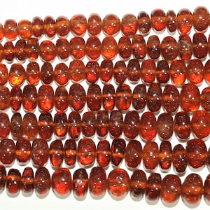 18&quot; St Hessonite Garnet Graduated Smooth Rondelle Beads 5x3-11x6mm. Approx.-Strand 46cm.