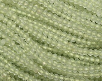 13" Strand Prehnite Faceted Round Beads 2mm