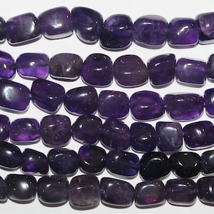 14&quot; St Amethyst Smooth Nugget Beads 10-14mm. Approx.- Strand 38cm.
