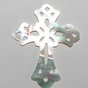 MOP Cross Pendant 40x32mm.