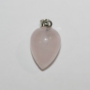 Rose Quartz Smooth Drop Pendant 22x16mm.