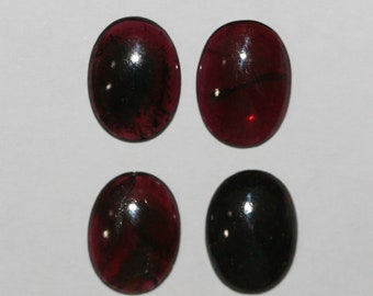 4Pcs Lot Grenat Ovale Cabochon 16x12mm.-(4 pcs.)