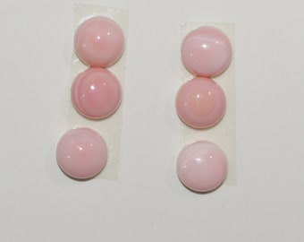 6 Pcs Lot Pink Shell Round Cabochon 8mm. (6 pcs.)