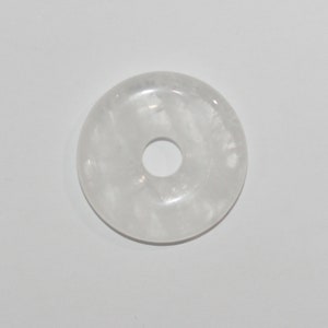 Rock Crystal Quartz Donuts Pendant  30mm