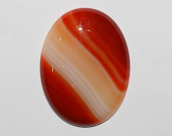 1 Pcs Striped Carnelian Oval Cabochon 40x30mm