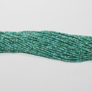 15" St Turquoise Faceted Rondelle Beads 2x1mm.-Strand 39cm.