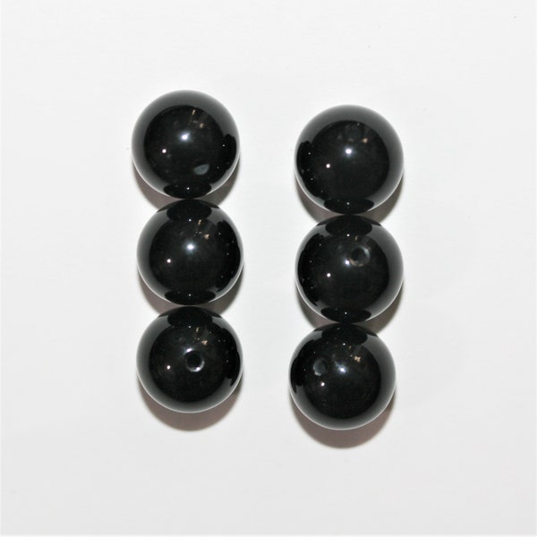 Onyx Half Drilled Smooth Round 10mm.- 6 Pieces - Item. 13190