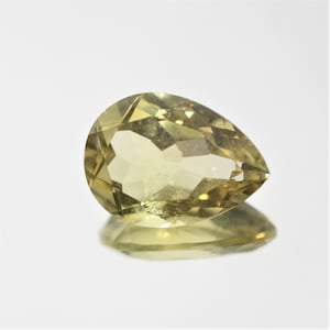 Lemon Quartz Faceted Drop 18x13mm. (10.1ct.)