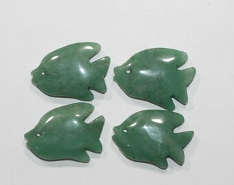 Colgante de pez de aventurina, liso, 32 x 23 mm - Ref. 15282