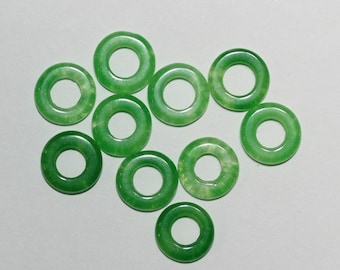 Green Jade Loops 10 pieces 10mm Gemstone