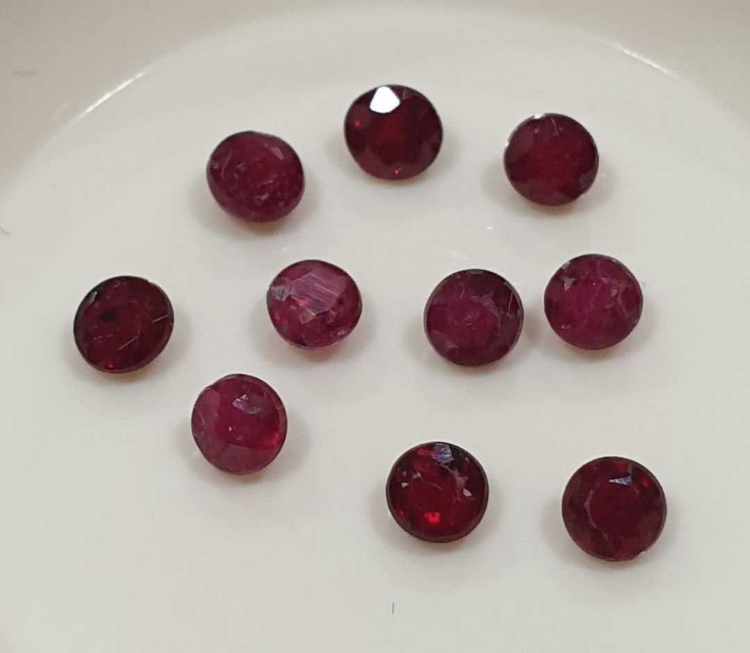 Ruby Lot Ruby Lot Faceted Round 2.6mm. 10 Pcs Lot -gemstone Parcels-loose Stones ...