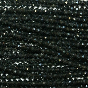 13" Strand Gray Spinel Faceted Round Beads 2mm.