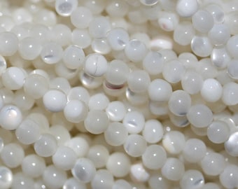 16" St M.O.P. Smooth Round Beads 2mm -Strand 40cm. Mother Of Pearl