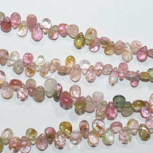 20 cm St Multi Safir Släta Dropppärlor 6 x 4 mm. Ca. -Sträng 20 cm.