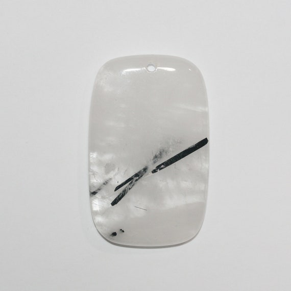 Tourmalinated Quartz Rectangular Pendant 55x35mm. Approx.