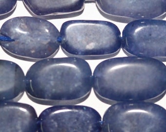 16" St Blue Jade Smooth Oval Beads 12x8mm.Approx.-Strand 40cm