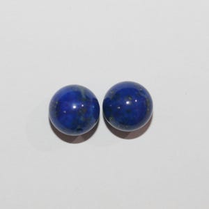 Lapis Lazuli Half Drilled Round Beads 10mm.(1 Pair)