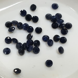 2 ct Saphir Lot Natur Dunkelblau Farbe Blau Saphir 2mm Rund brillant Schliff- Wholesale Edelsteine- Natursteine für Schmuck
