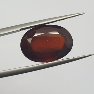 Big Natural Faceted Hessonite Garnet  Oval Cut 10.6ct   15.6x11mm Natural Untreated Gem