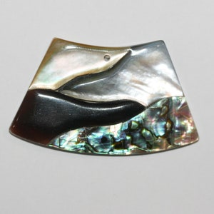 Ciondolo rettangolare in madreperla 31 x 53 mm.- Ciondoli in madreperla naturale e conchiglia-Madreperla