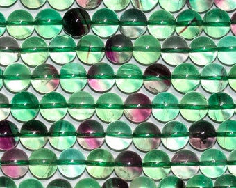 16 » St Fluorite Perles Rondes Lisses 10mm.-Brin 40cm