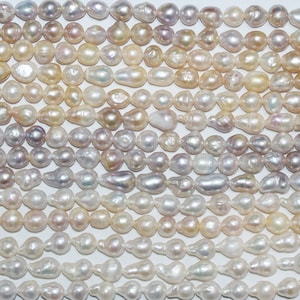 14 &quot;St Süßwasser Barock Nugget Perlenmix Farben 7-8 mm.Approx.-Strang 36 cm. -Naturperlen Großhandel Preise