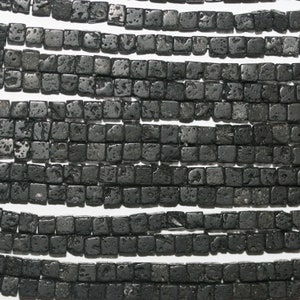 15&quot; St   Lava Smooth Cube Beads 4mm.-Strand 39cm